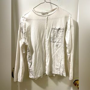 White long sleeve Zara boys shirt size 10 140cm.